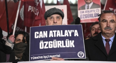 TİP üyelerinden Can Atalay protestosu