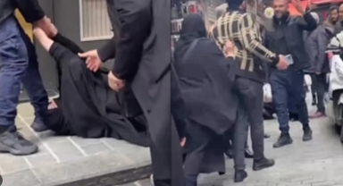 Çarşaflı kadını darbeden kişi tutuklandı