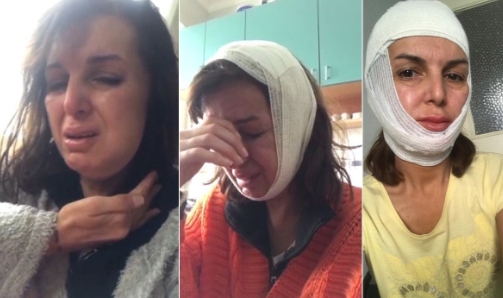 Güzellik salonunda topuklu ayakkabı dayağı