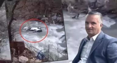 Hakkari'de virajı alamayan otomobil çaya uçtu
