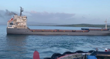 Çanakkale Boğazı'nda kuru yük gemisinde yangın