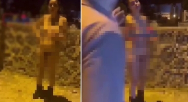 Genç kadın sokak ortasında çırılçıplak görüntülendi