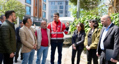 Kartal Belediye Başkanı  Gökhan Yüksel, Cevizlideki Balkon Çökmesiyle Alakalı İncelemelerde Bulundu