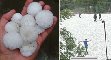 Çok sayıda kente ceviz büyüklüğünde dolu yağdı