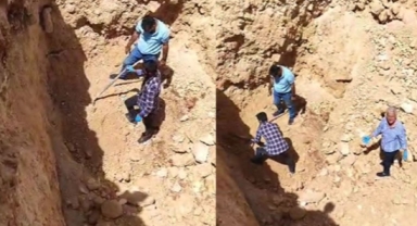 Darbedilip lastik içinde yakılarak 6 metre derinliğe gömülmüş