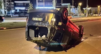 Kontrolden çıkan araç metrelerce sürüklendi