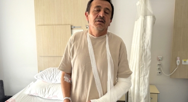 Okulun bahçesinde sopayla darbedildi