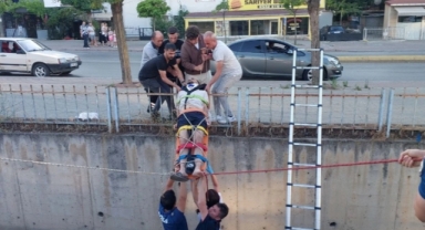 Gebze'de su kanalına düşen kişi yaralandı