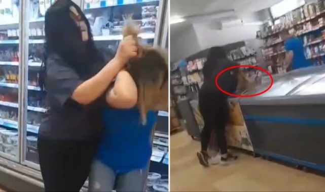 Kadın müşteriden zincir market çalışanına dayak!