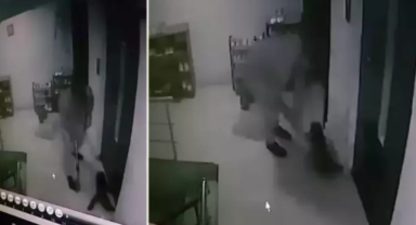 Kediye sopayla saldırdı