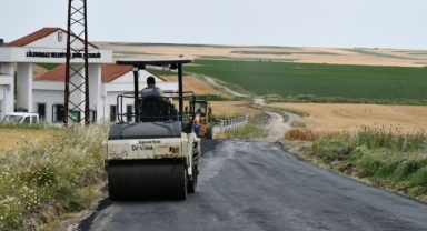 Lüleburgaz Belediyesi Yeni Mezarlık girişine asfaltlama