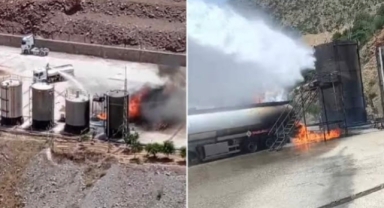 Petrol sahasında patlama