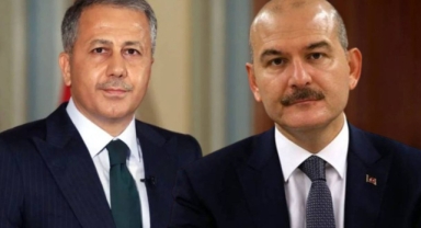 Yerlikaya sunum yaparken Soylu salonu terk etmiş