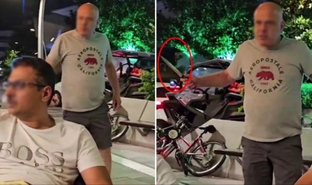 Elindeki bıçakla restoranda oturan Arap korkuttu