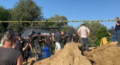 İçme suyu isale hattı kazısında göçük