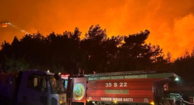 İzmir Buca'da yangına karşı mücadele