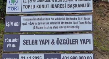 TOKİ’NİN GÜMÜŞHANE KÜRTÜN’DE YAPACAĞI KONUT ALANINDA SKANDAL