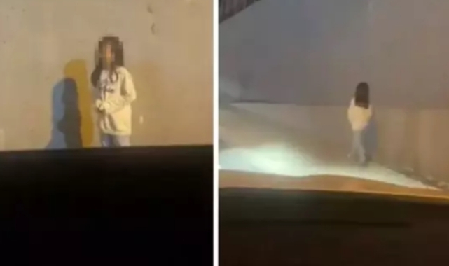 Küçük kız gece yarısı sokaklarda dolaşıyor