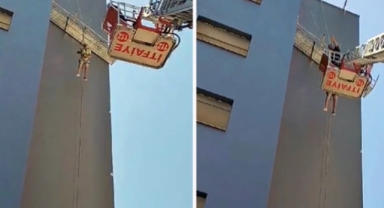 Metrelerce yüksekte ölümle burun buruna geldi