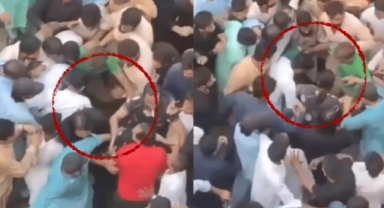 Onlarca erkeğin arasında kalan kadın taciz edildi