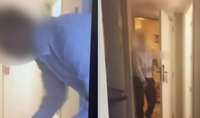 Otel görevlisi, odasına gizli bir şekilde girdiği kadını...