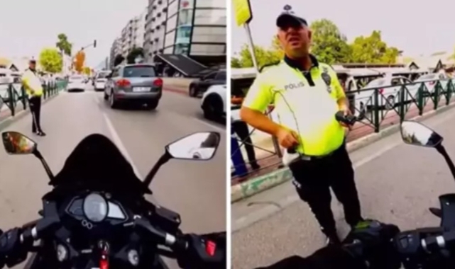 Kız arkadaşını kasksız taşıyan sürücüye ayar