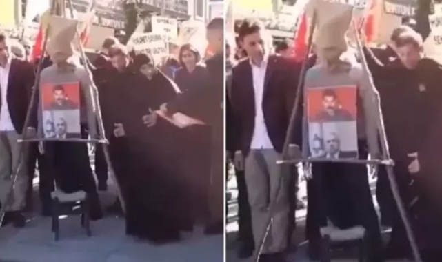 Netanyahu'nun fotoğraflarının olduğu maketi idam etti