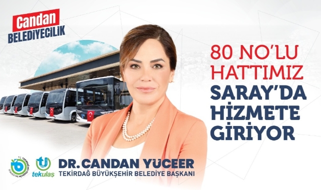 Tekirdağ Büyükşehir Belediyesi’nden Yeni Ulaşım Hizmeti: 80 No’lu Hat Saray’da Başlıyor