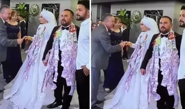 Babası yaşındaki davetlinin yaptığı gelini utandırdı