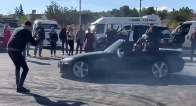 Gelin ve damadın drift şovu pahalıya patladı