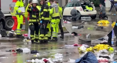 Almanya'da bir araç kalabalığın arasına daldı