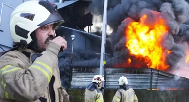 Çekmeköy'de lastik fabrikası alev alev yandı