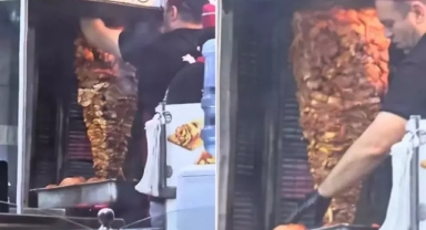 Dönerciden mide bulandıran hareket