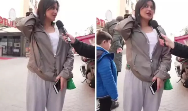 Mikrofon uzatılan genç kız isyan etti