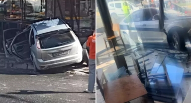 Polisten kaçarken pastaneye daldılar