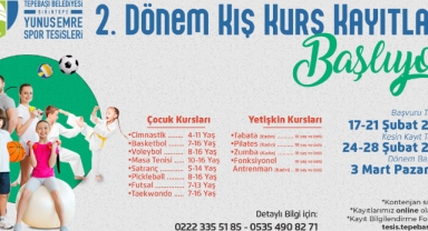 Tepebaşı Belediyesi 2. Dönem Kış Kursları İçin Kayıtlar Başlıyor
