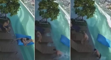 Depreme çatıda yakalanan çiftin çaresizliği kamerada