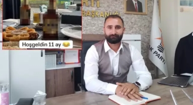 AKP ilçe başkanından içkili paylaşım