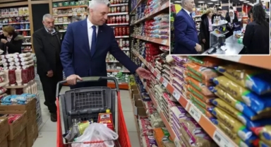 Bakan Bolat markette alışveriş yaptı