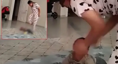 Bakıcı dehşeti kamerada