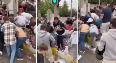 Bira için birbirlerini ezdiler