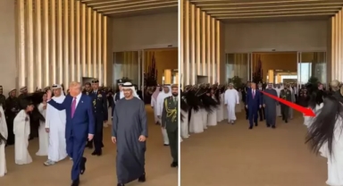 Abu Dabi'de Trump'a sıra dışı karşılama