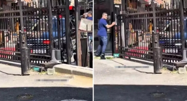 Çakarlı aracını ambulans çıkışına park etti