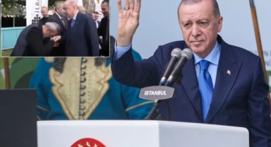 Erdoğan'ın elini öptüğü anlar olay oldu
