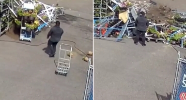 Fırtına çiçekçiyi yerle bir etti tüm raflar devrildi