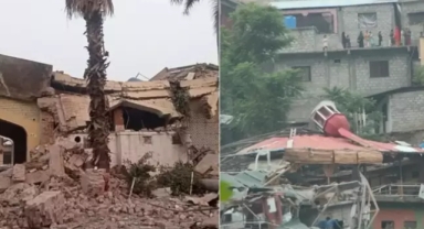 Füzeyle vurulan yerlerden ilk görüntüler 