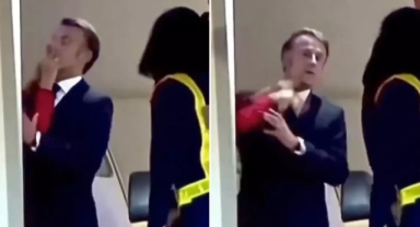 Macron'dan eşiyle samimi pozlar