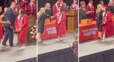 Mezuniyet töreninde öğrenci protestosu yaşandı