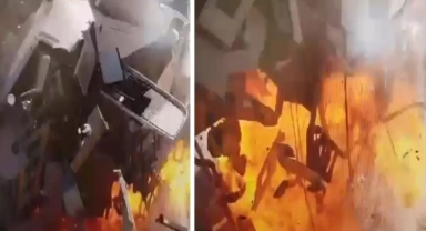 Marinadaki patlama anı güvenlik kamerasında