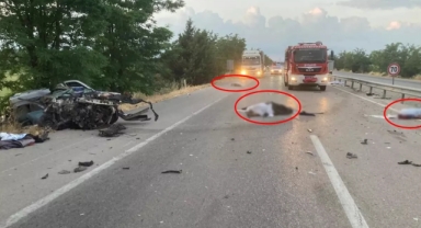 Park halindeki kamyona arkadan çarptı